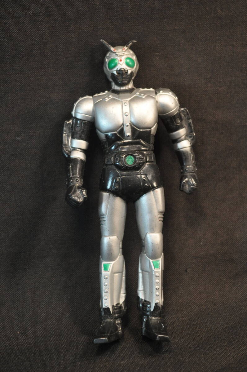 9 バンダイ 仮面ライダー ソフビ人形 シャドームーン 高約16cm拍卖