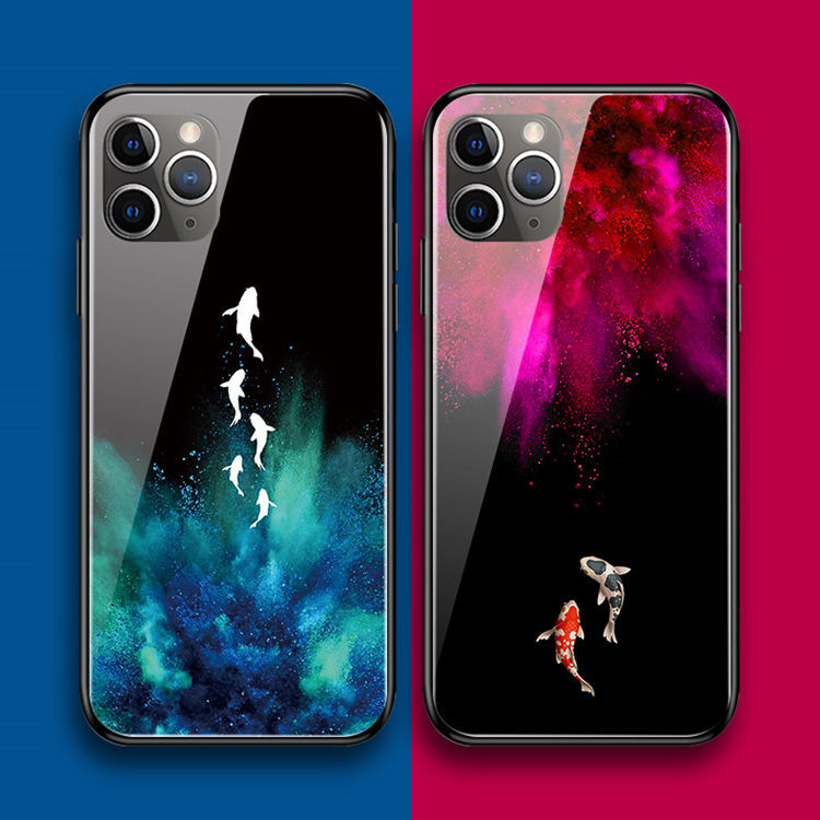 Galaxy S25ケース ギャラクシー S25ケース 6.2インチ SC-51F au SCG31 スマートフォンカバー 背面ガラスケース さかな 保護カバー かわいい拍卖