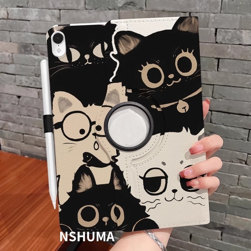 11インチiPad Air (M2)ケース iPad Air6ケース 保護カバー 段階調整 360度回転 スタンドタイプ ペン入れ ハンドストラップ付き かわいい 拍卖