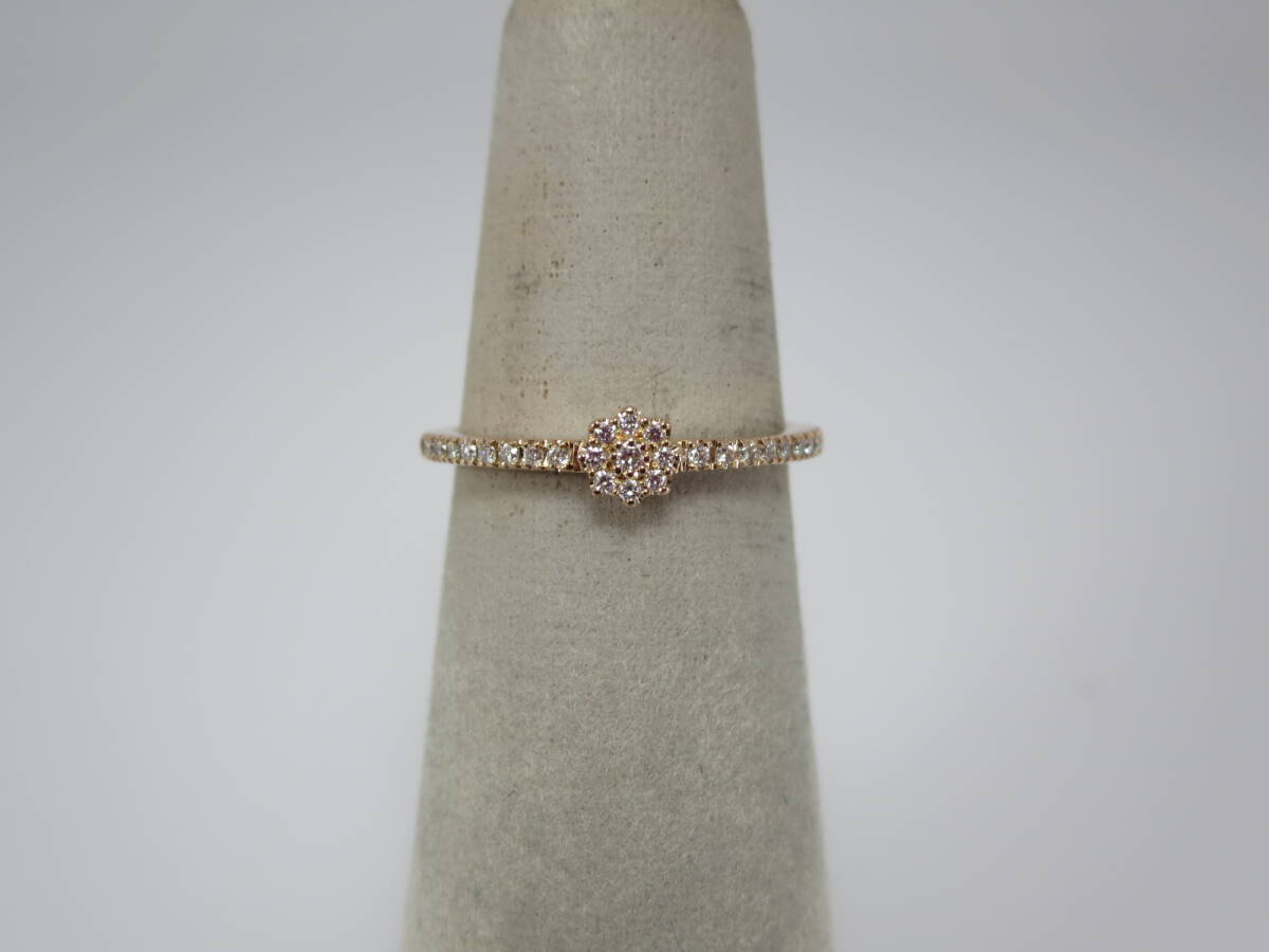 ☆ ベルシオラ K18(PG) ダイヤ 0.14 約11号位 約2.2g位 仕上済 中古 リング ☆251K拍卖