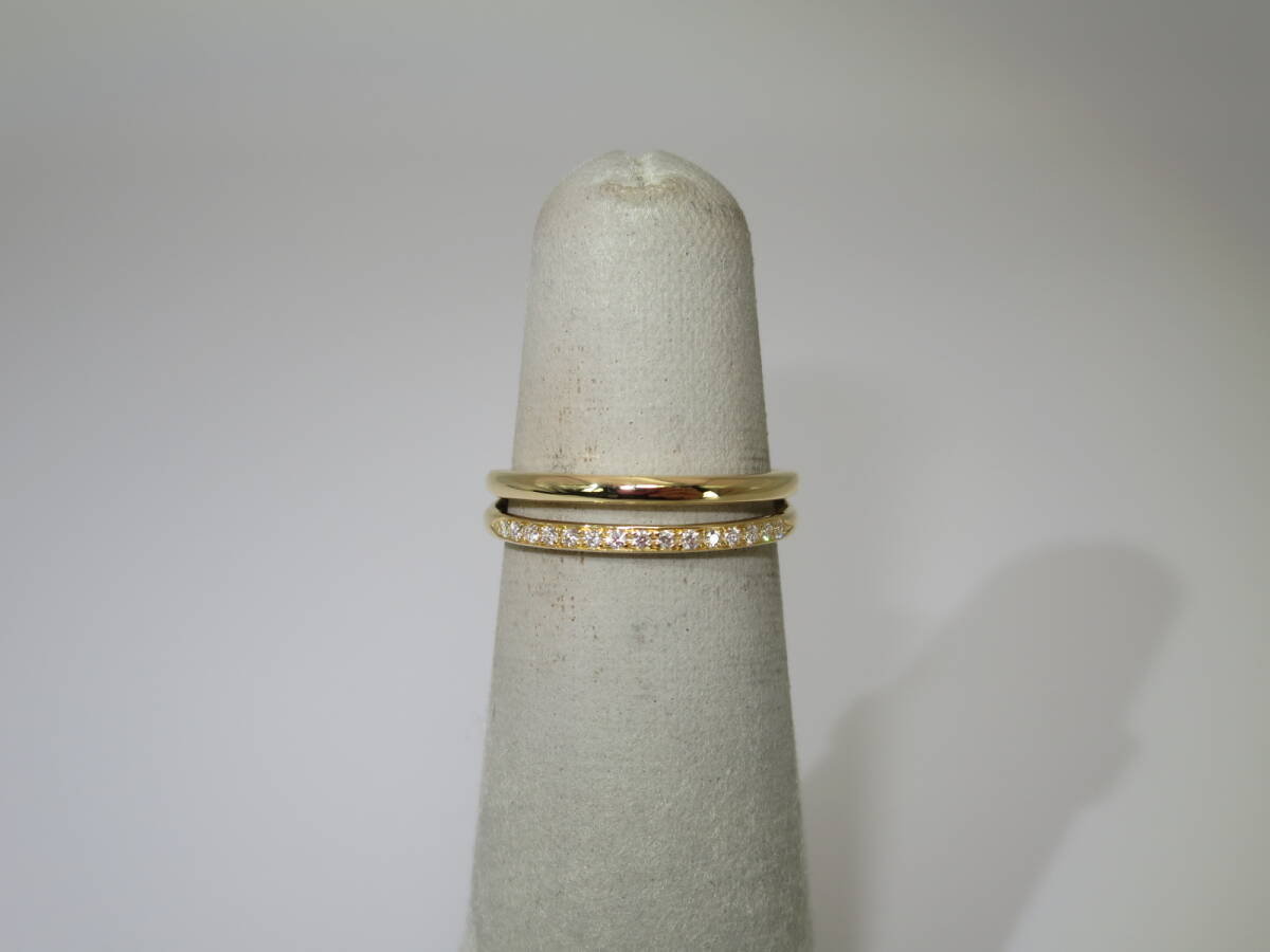 ☆ Star K18 (YG) ダイヤ 0.05 約8.6~8.8号位 約2.5g位 仕上済 中古 リング ☆251K拍卖