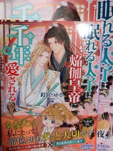 小冊子+帯付「眠れる太子は焔伽皇帝に千年愛される」釘宮つかさ/小禄 2月新刊拍卖