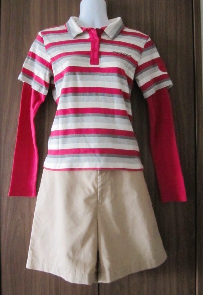 ★美品★マリクレール★レイヤードポロシャツ★スポーツ★長袖★M★ストレッチ ★ゴルフテニスアウトドアmarie claire拍卖