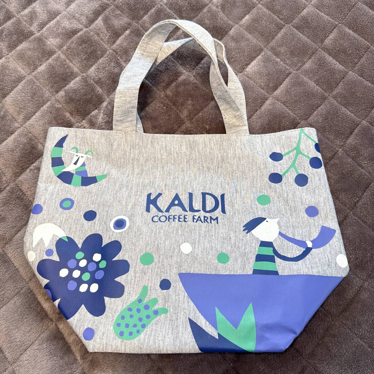 【未使用品】 KALDI カルディ オリジナル トートバッグ グレー ハンドバッグ コーヒー お出かけ お買い物 ショッピング 旅行 トラベル拍卖
