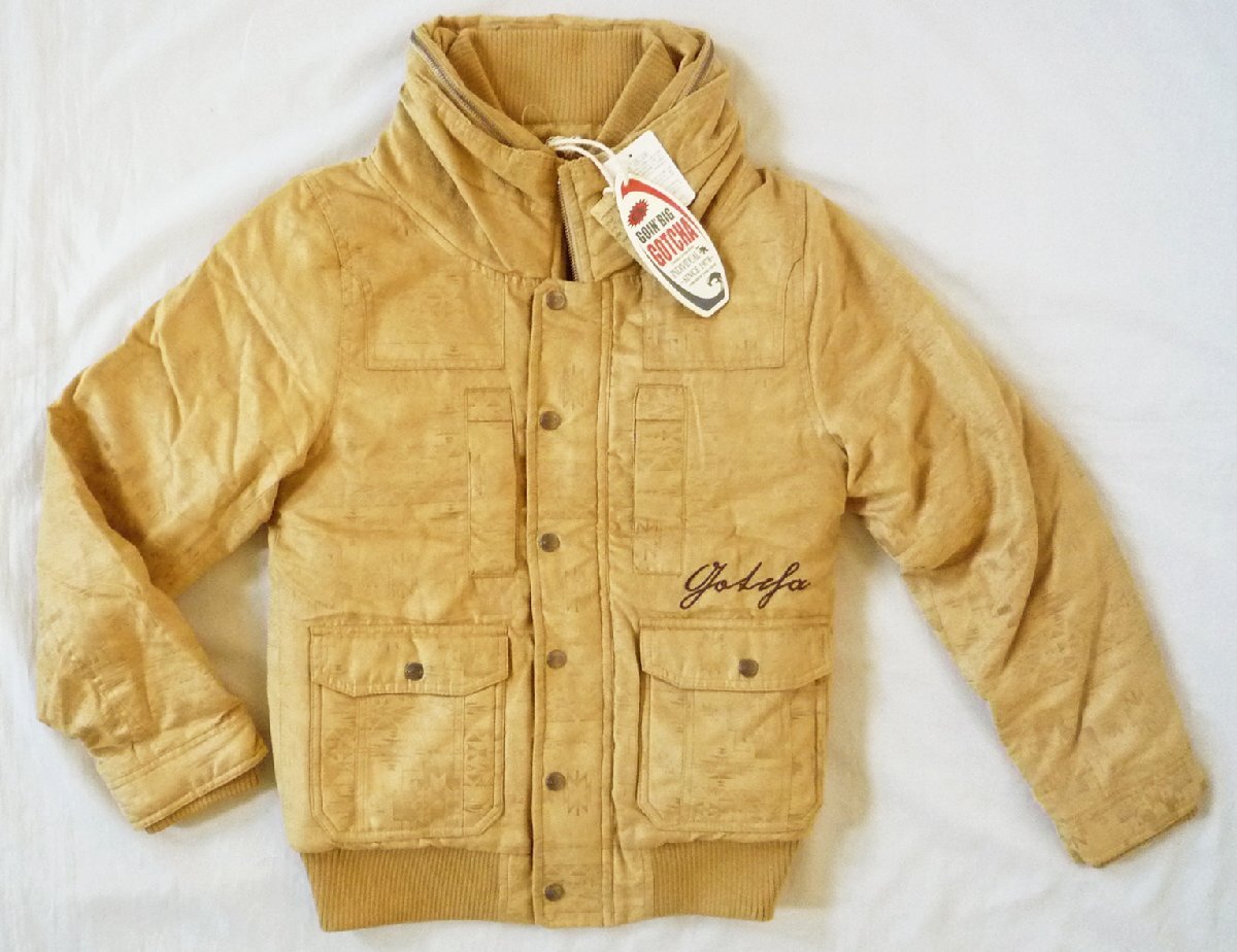 GOTCHA ガッチャ ポリスウエードエンボスジャケット ネイティブ柄 ボアジャケット 裏ボア 刺繍ロゴ キャメル ラクダ色 Mサイズ拍卖