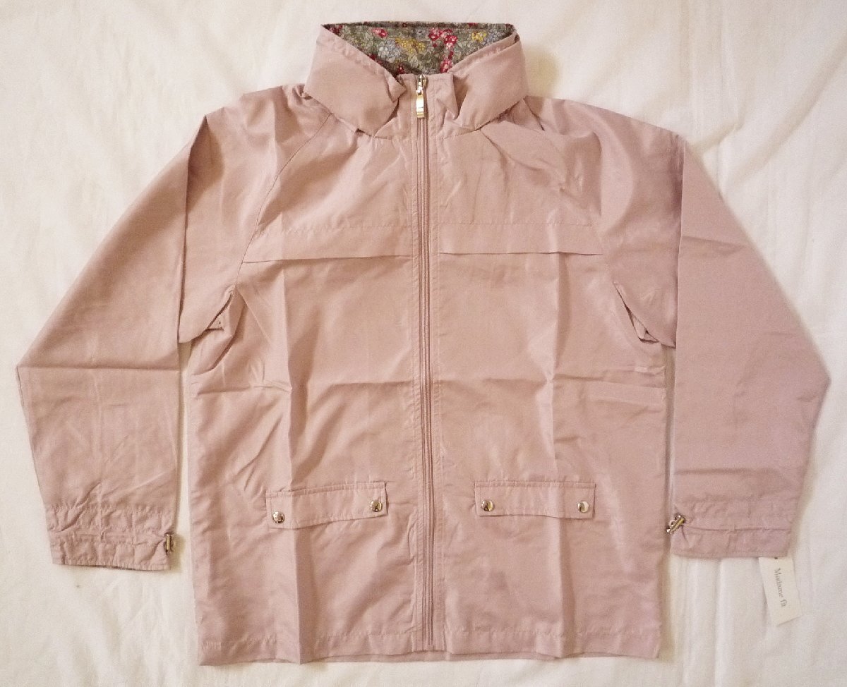 Madam Fit 折り畳み インフードパーカー レディス 携帯用  収納ポケット付き フロントジッパー ピンク Mサイズ拍卖