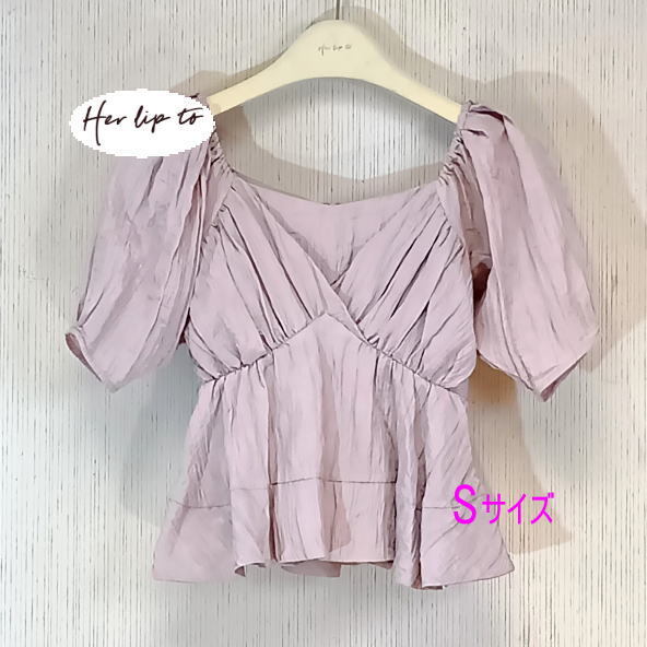 【タグ付き】Random Pleeted 2Way Top トップス ワッシャープリーツ rose petale 半袖 Her lip to拍卖