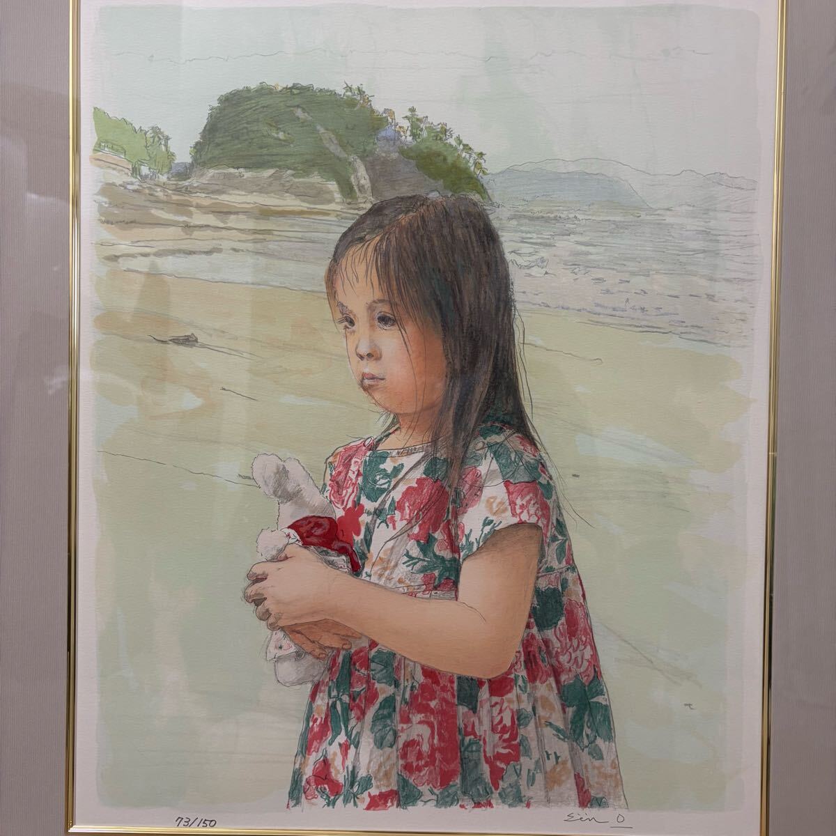 ☆ 大津英敏 リトグラフ 『稲村ヶ崎』 限定73/150 版画 定価154400円 真作保証拍卖