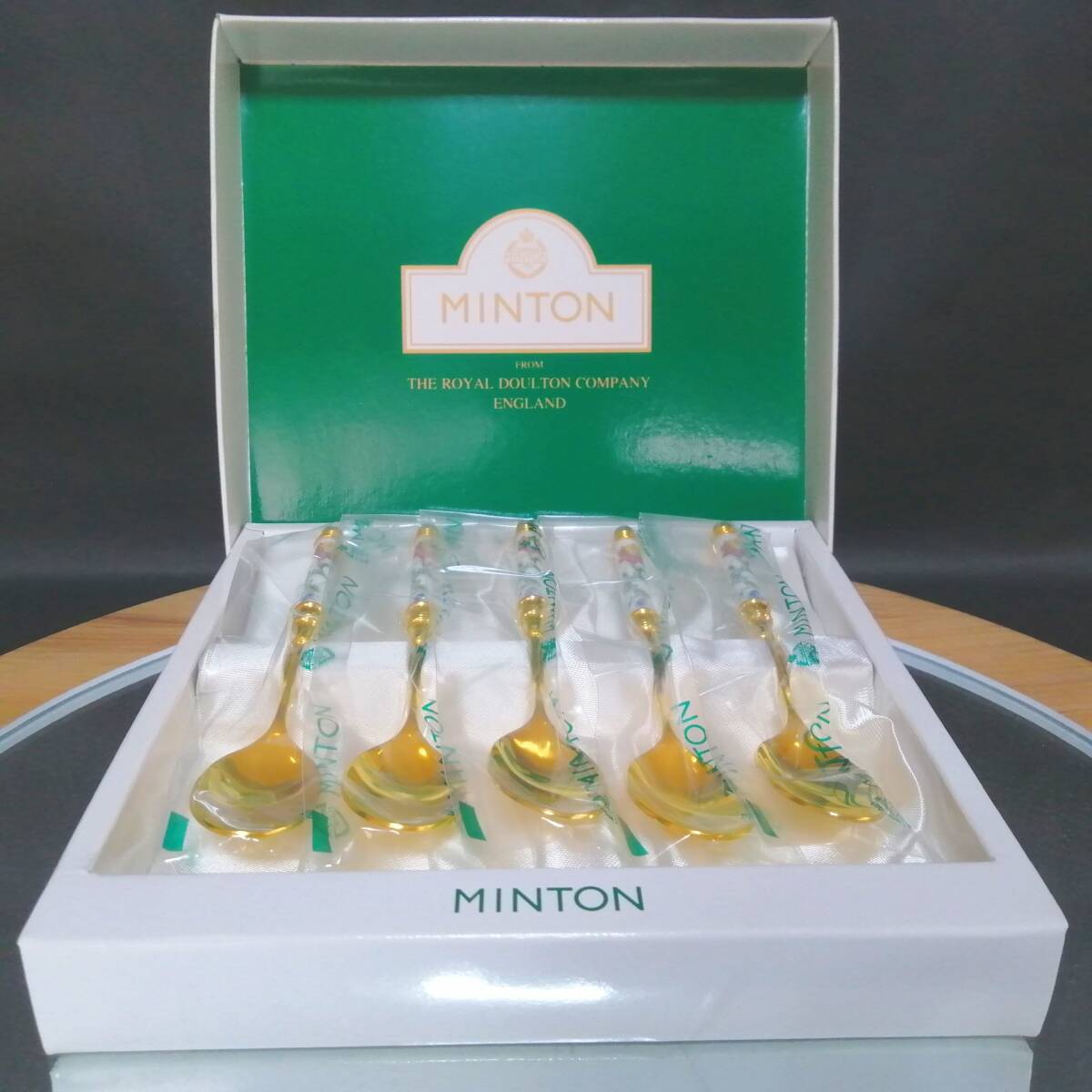 12CM 新品未使用◇自宅保管 ミントン ハドンホール スプーン 5本セット カトラリー MINTON HADONHALL拍卖