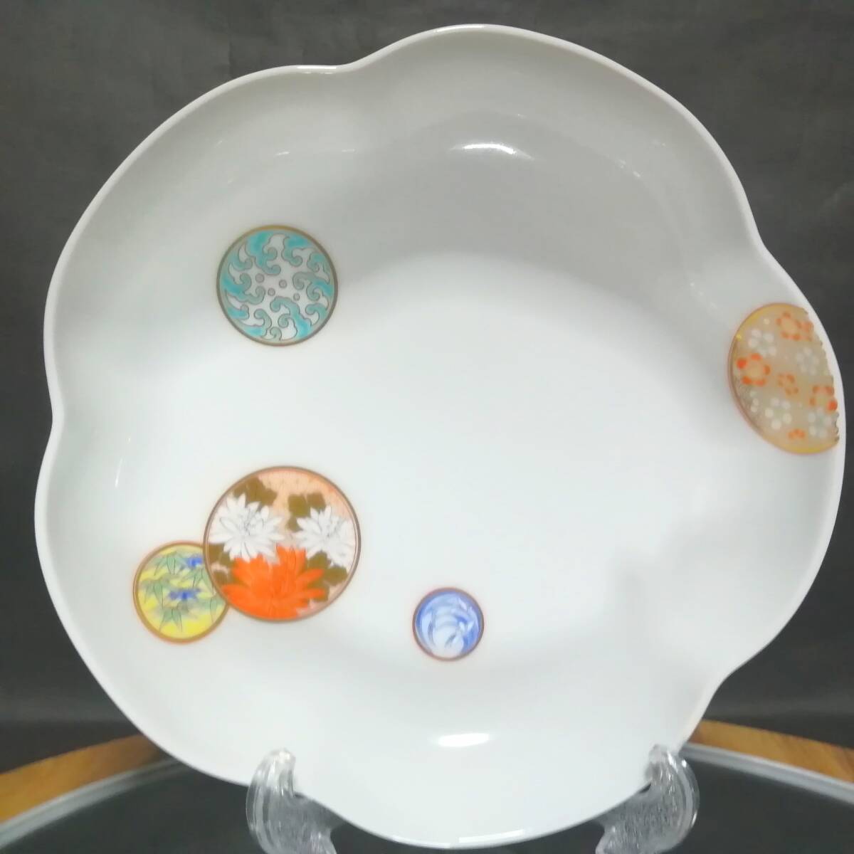 美品◇自宅保管 深川製磁 寿赤絵 梅型 6号鉢 ボウル拍卖