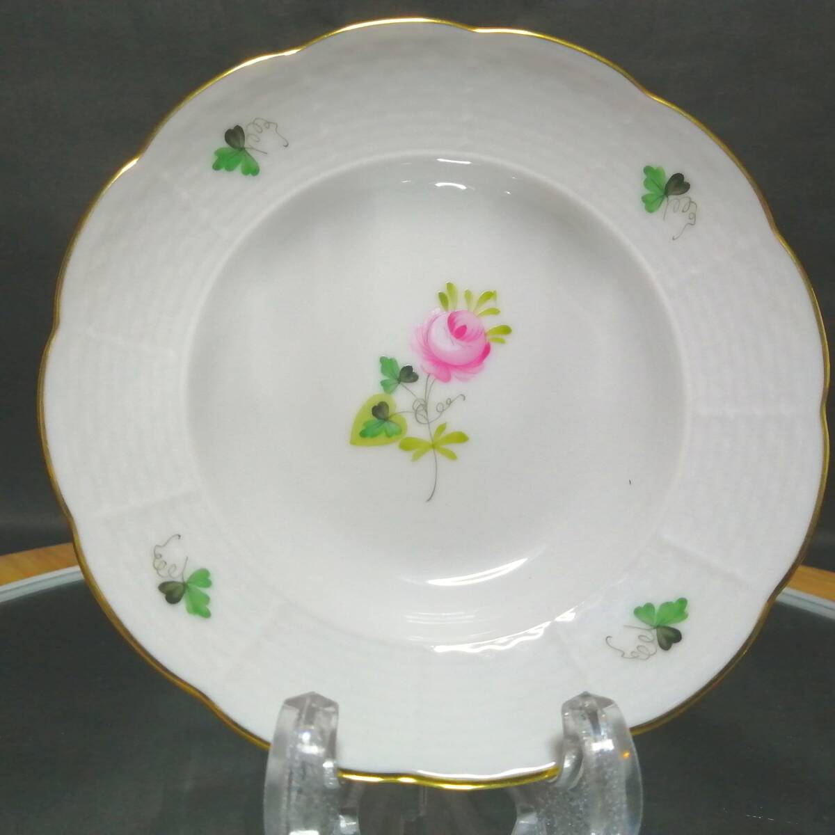 12CM 新品未使用◇自宅保管 ヘレンド ウィーンの薔薇 トレイ/プレート HEREND拍卖