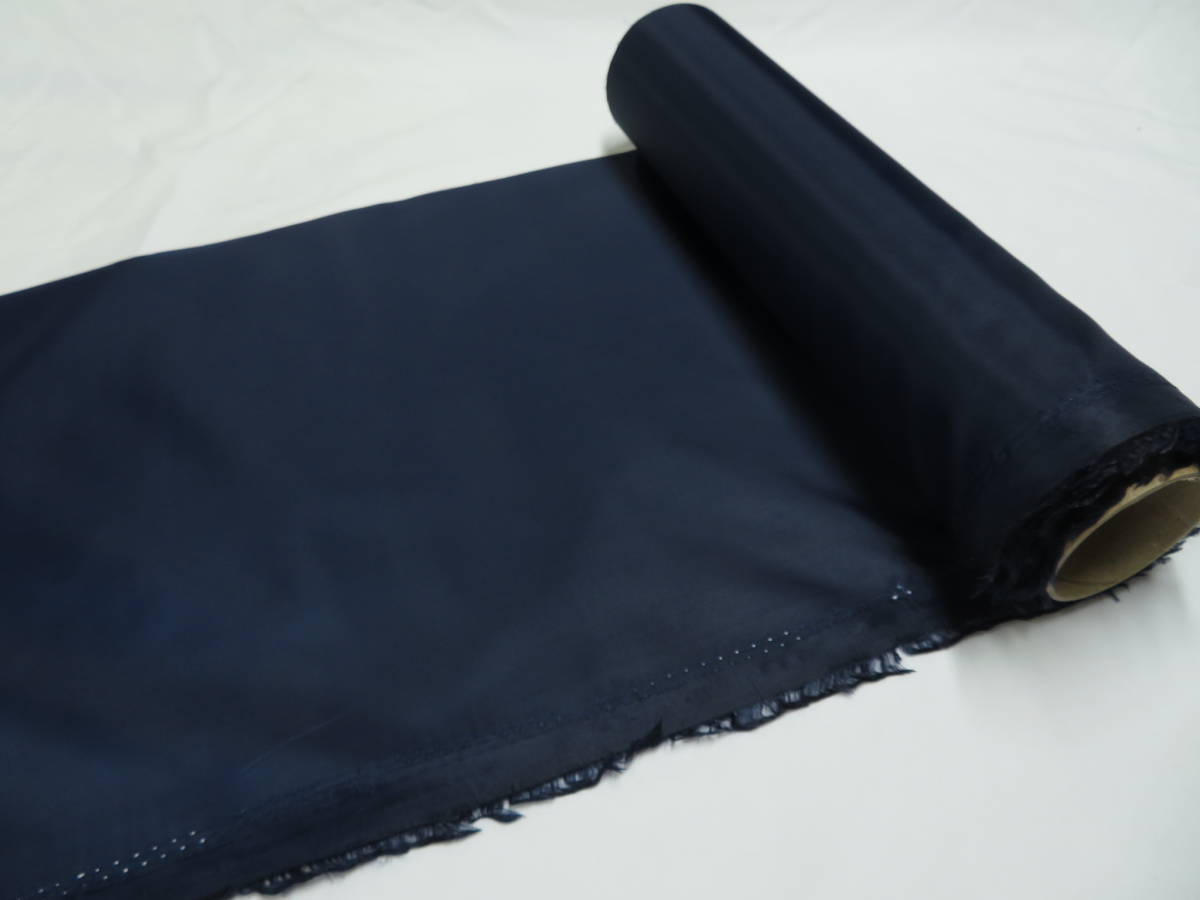 はぎれロール (TH-57) 無地 ナイロン タフタ 薄手 ネイビー 紺色 約29㎝幅×約22m 布 生地 内布 裏地 スタイ 安い アウター ハギレロール拍卖