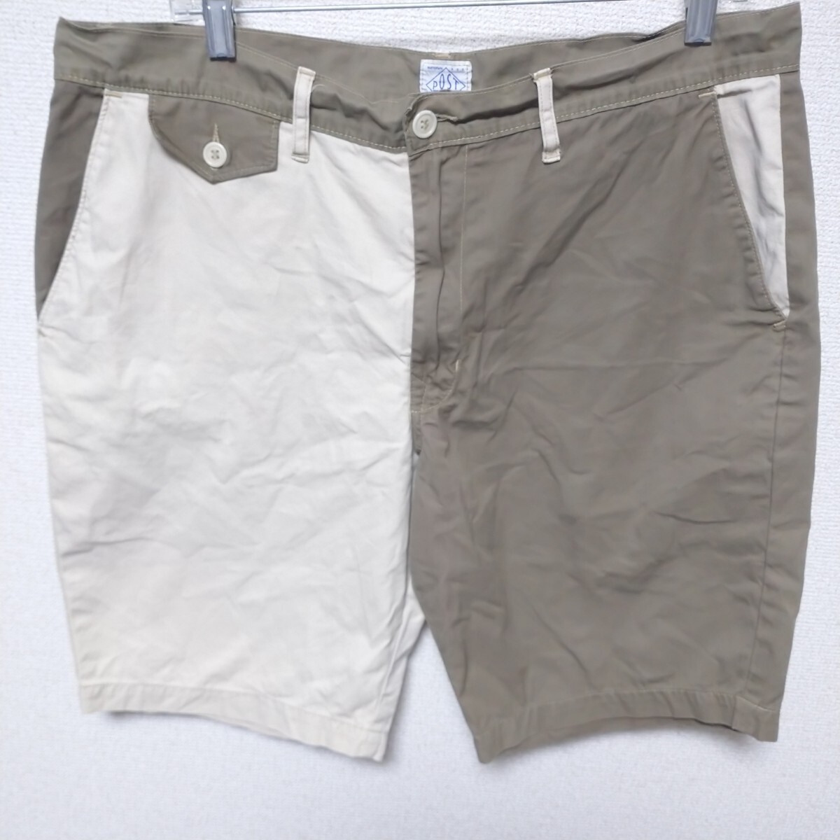 美品 USA製 post overalls xl ポストオーバーオールズ 希少サイズ クレイジーパターン ショートパンツ TALONジップ 短パン コットン拍卖