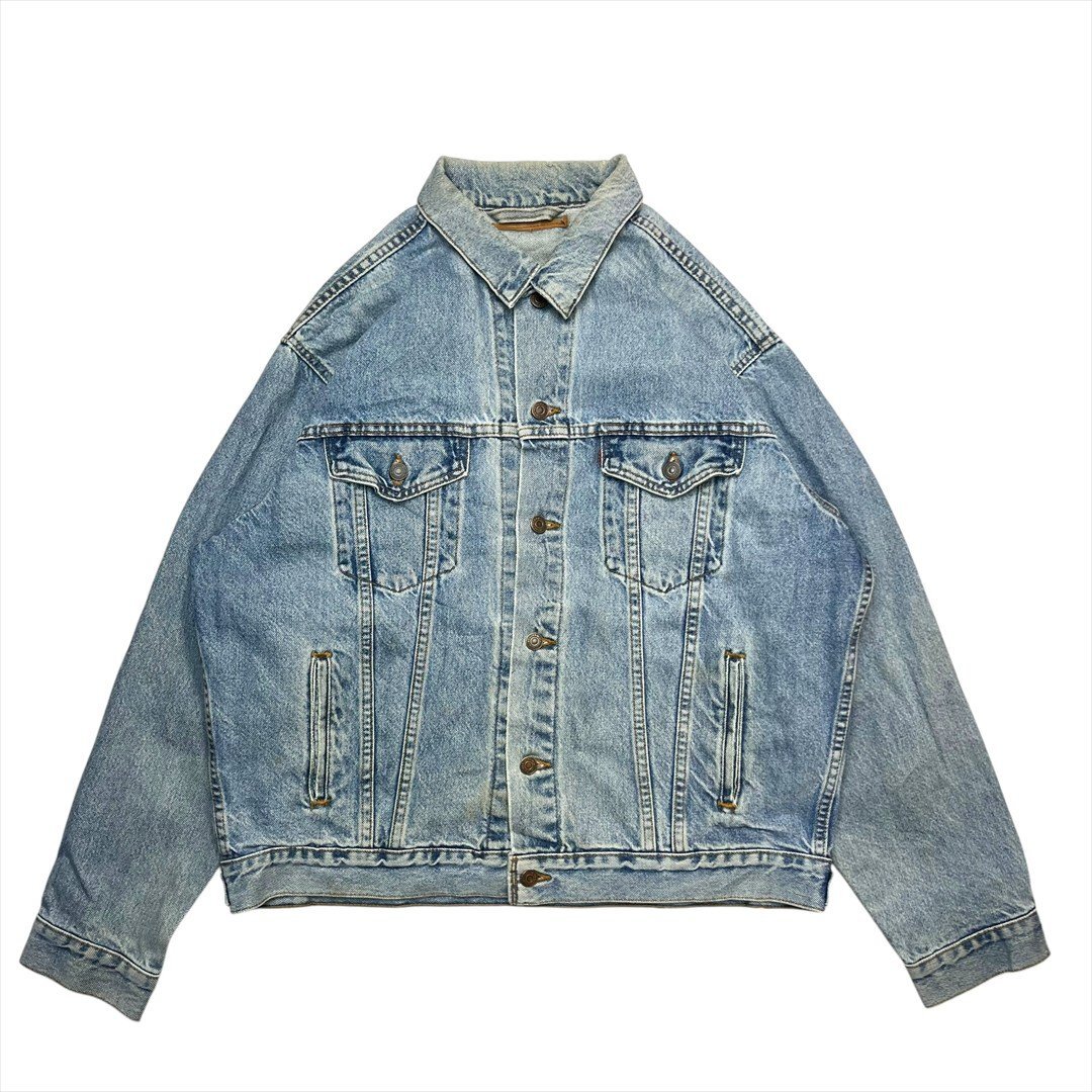 90s Vintage リーバイス ダウンショルダー デニム ジャケット ブルー LEVIS 古着 メンズ L 70507-0389 USA製 Gジャン ヴィンテージ拍卖