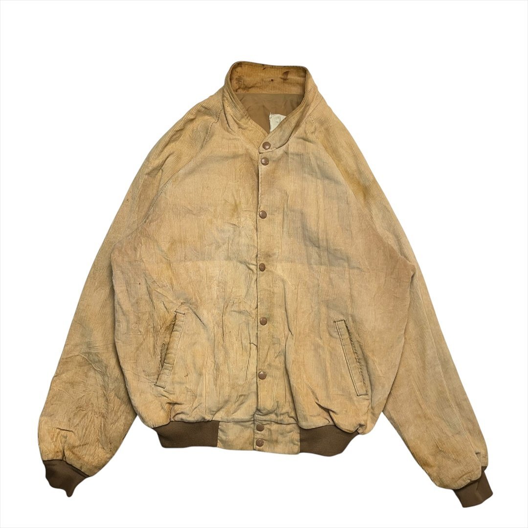 80s-90s Vintage K-BLAND コーデュロイ ボタン ブルゾン ベージュ 古着 メンズ XL ラグラン ジャケット USA製 ヴィンテージ ビンテージ拍卖