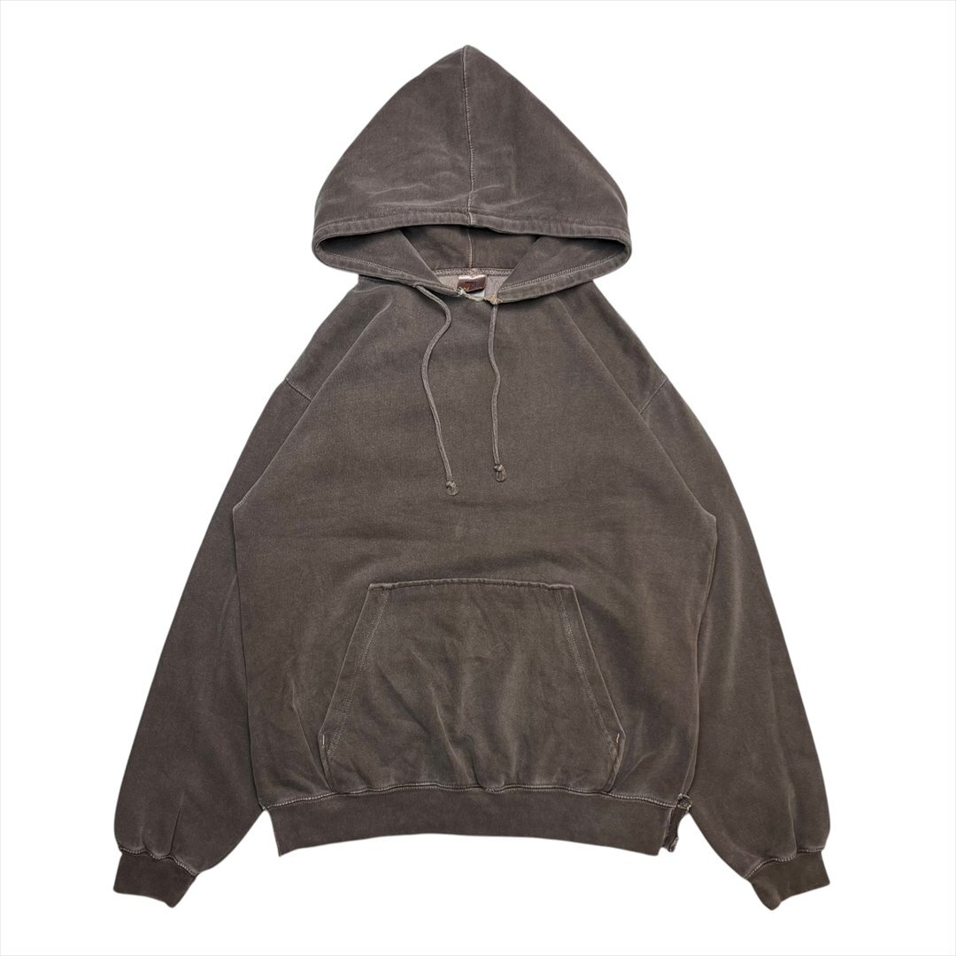 00s Vintage ANVIL 裏起毛 首元 スリット リメイク スウェット パーカー ブラウン 古着 メンズ M スエット ヴィンテージ ビンテージ拍卖