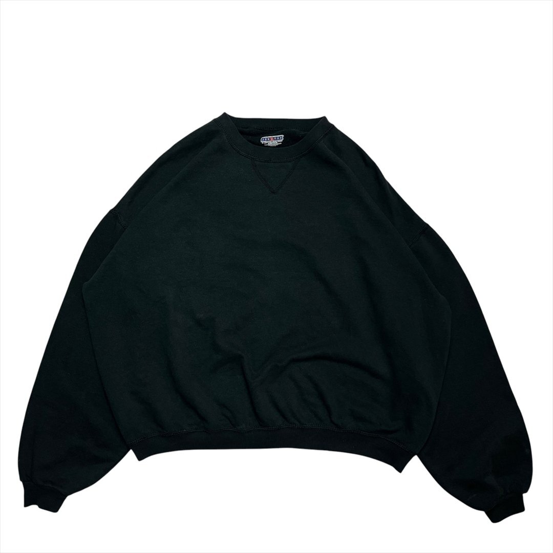 90s Vintage Jerzees ジャージーズ ソリッド スウェット トレーナー ブラック 古着 メンズ XL 無地 Vガゼット ヴィンテージ ビンテージ拍卖