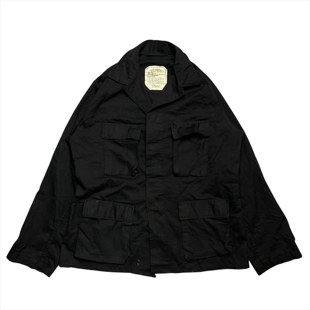 ミリタリー トロピカル コンバット ジャケット ブラック Military 古着 メンズ L ジャングルファティーグ レプリカ ヴィンテージ拍卖