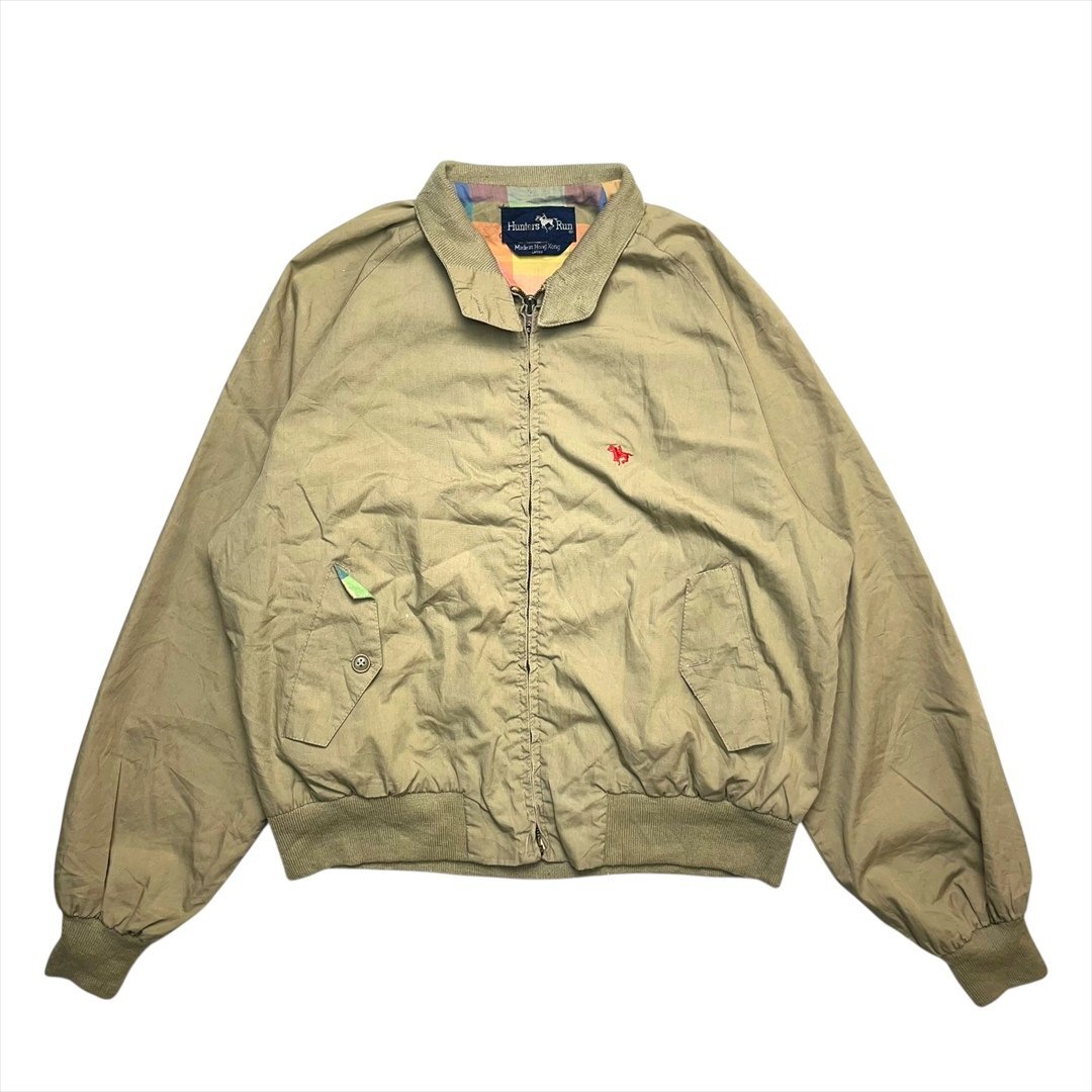 Vintage Hunters run スウィングトップ ジャケット ベージュ 古着 メンズ L スイングトップ ライトアウター ヴィンテージ ビンテージ拍卖