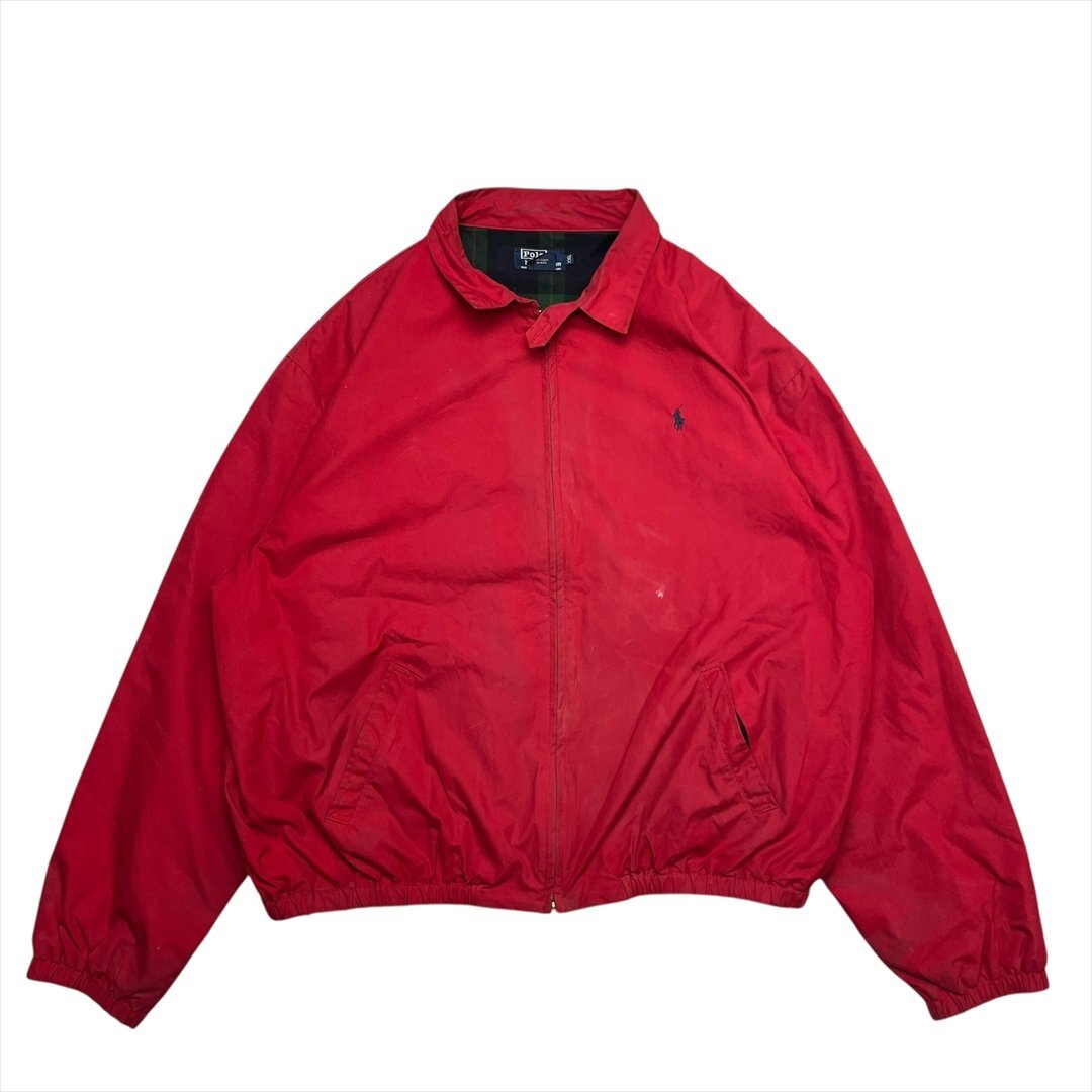 Vintage ポロ ラルフローレン スウィングトップ ジャケット レッド POLO Ralph Lauren 古着 メンズ XXL USA製 スイングトップ ヴィンテージ拍卖