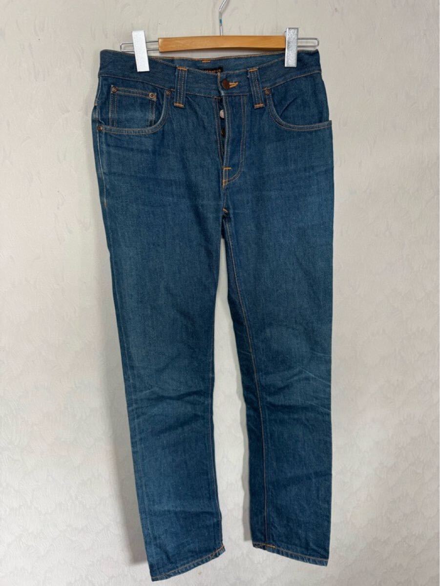 ヌーディージーンズ GRIMTIM グリムティム W30L32 ORG DRY GREEN CAST デニムパンツ イタリア製拍卖