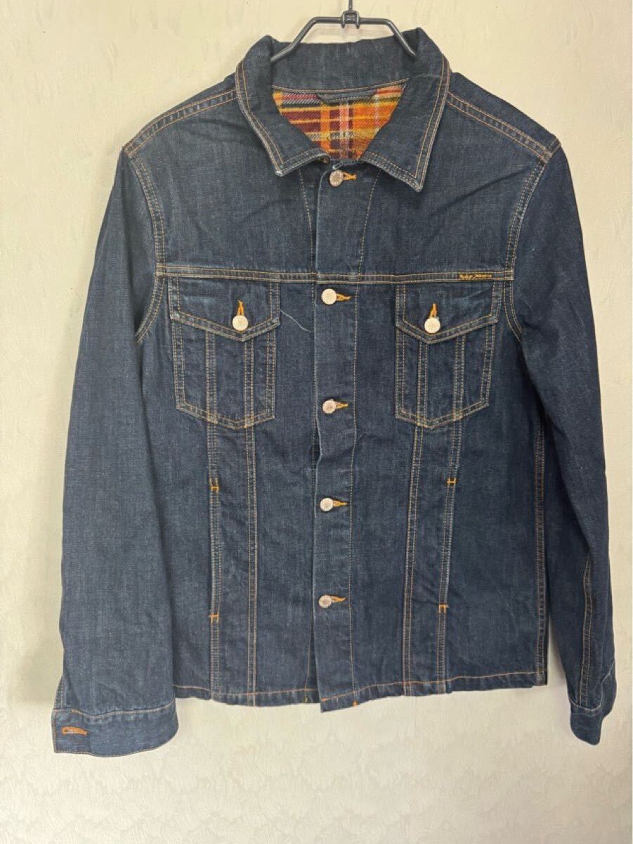 Nudie Jeans ヌーディージーンズ Gジャン デニムジャケット Mサイズ ラグ チェック柄拍卖