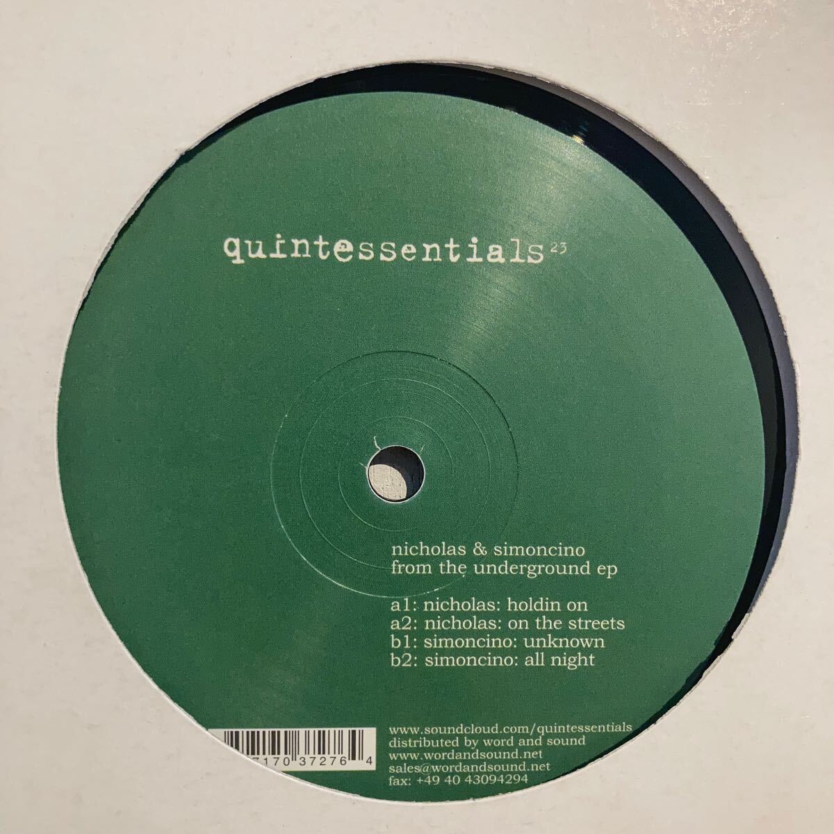 Nicholas & Simoncino - From The Underground EP拍卖