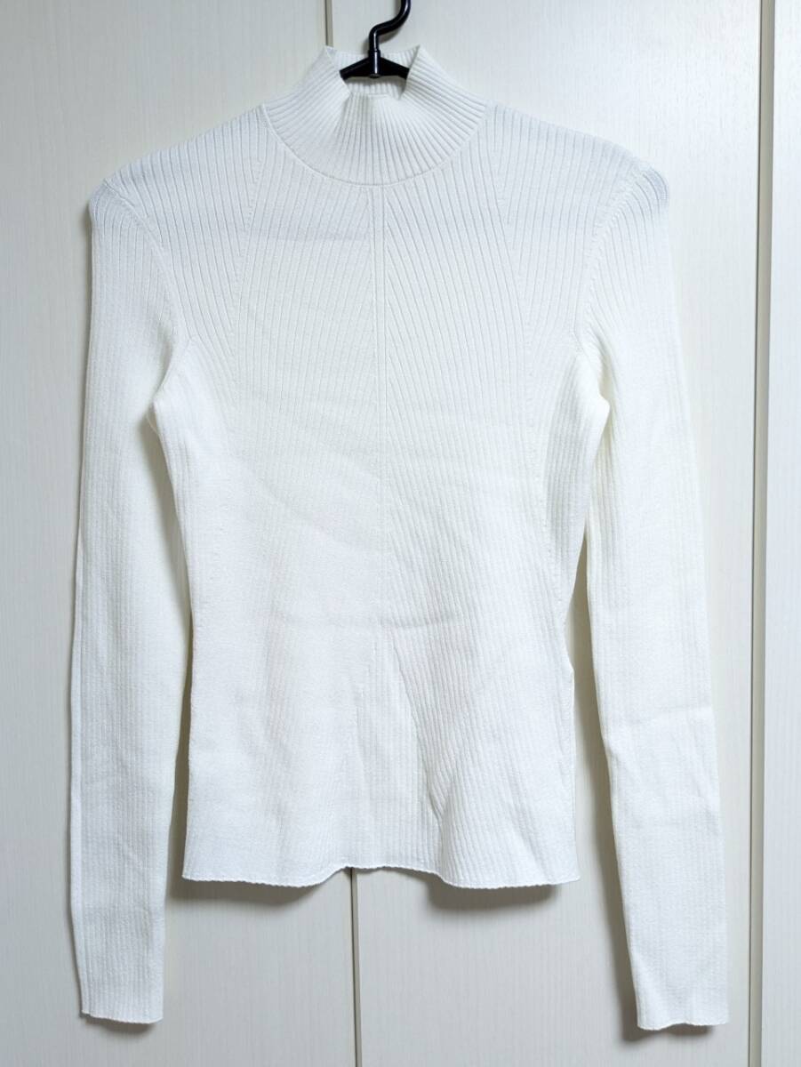 マージュ Maje タートルネック ハイネック リブニット 白 2 156376 LLSOAIZ拍卖