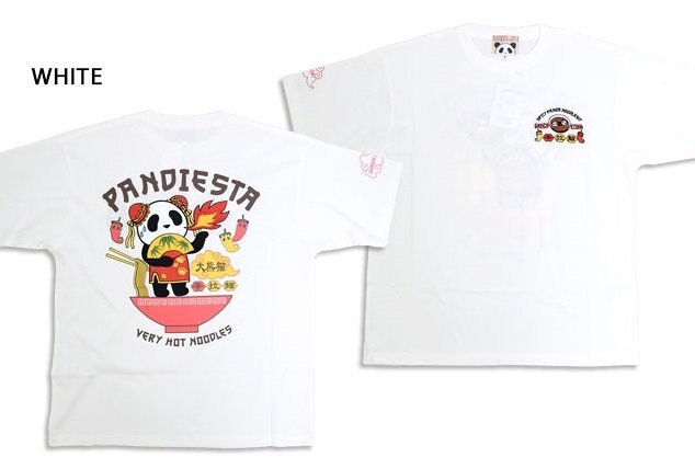 TAIWAN HOT NOODLE半袖Tシャツ◆PANDIESTA JAPAN ホワイト XLサイズ 585565 パンディエスタジャパン パンダ 台湾 ラーメン拍卖