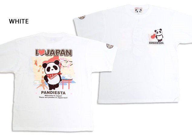 YOKOSO JAPAN 半袖Tシャツ◆PANDIESTA JAPAN ホワイト Lサイズ 585567 パンディエスタジャパン パンダ 和柄 日本 ユニセックス拍卖
