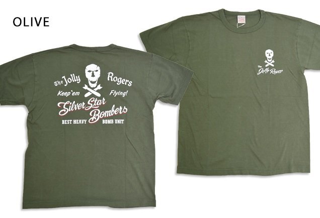 GOVERNMENT ISSUE半袖Tシャツ「90th BOMB.GROUP Jolly Rogers」◆BUZZ RICKSON'S オリーブ Mサイズ BR79577 バズリクソンズ拍卖