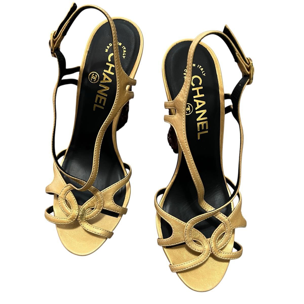 CHANEL Vintage 2010 Sculptural Heel Leather Sandals シャネル ヴィンテージ 2010年製 スカルプチュアルヒール レザーサンダル拍卖