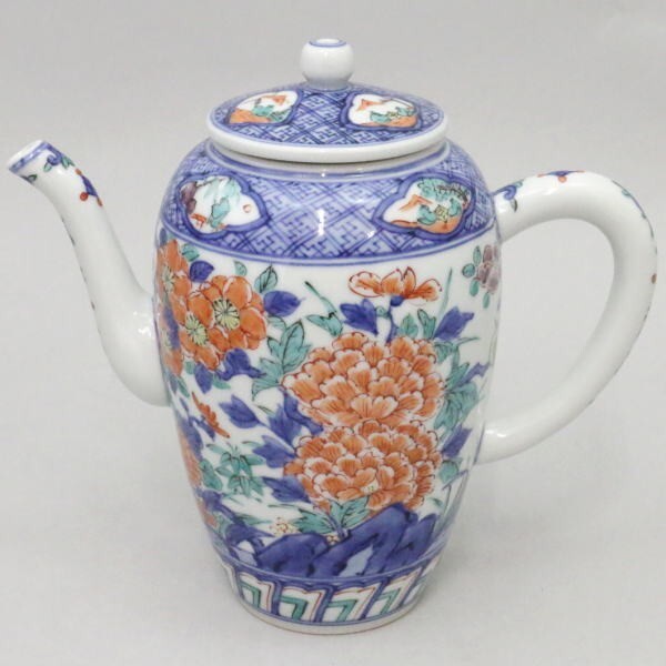 煎茶道具 水注 水次 京焼き 色絵 花鳥 高野昭阿弥作 茶道拍卖