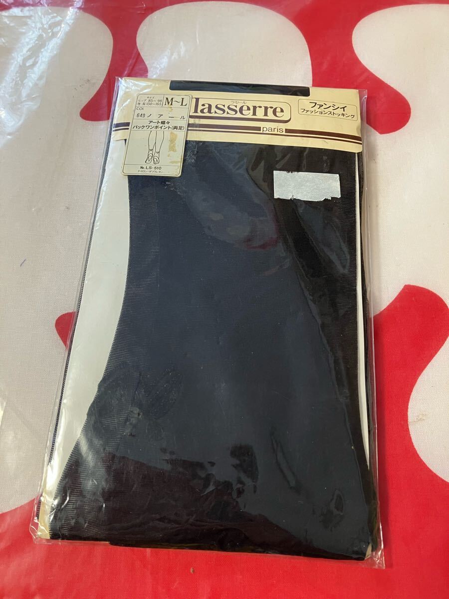 lasserre paris パンティストッキング ノアール アート蝶々 バックワンポイント ファンシィ ファッション パンスト 黒 panty stocking拍卖