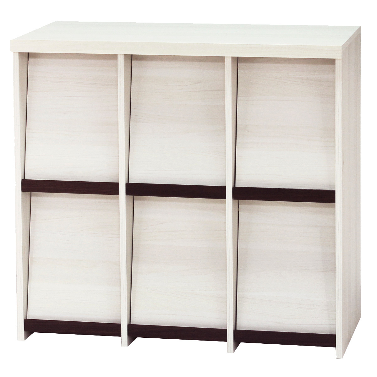 ディスプレイラック2段 本棚 アイボリー フラップ扉 飾り棚 セパルテック SEP-9095F-IV 白井産業拍卖