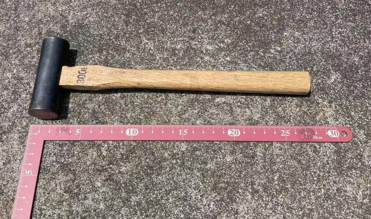 USED 両口玄能 丸玄翁 小判型 300gの刻印 玄翁拍卖