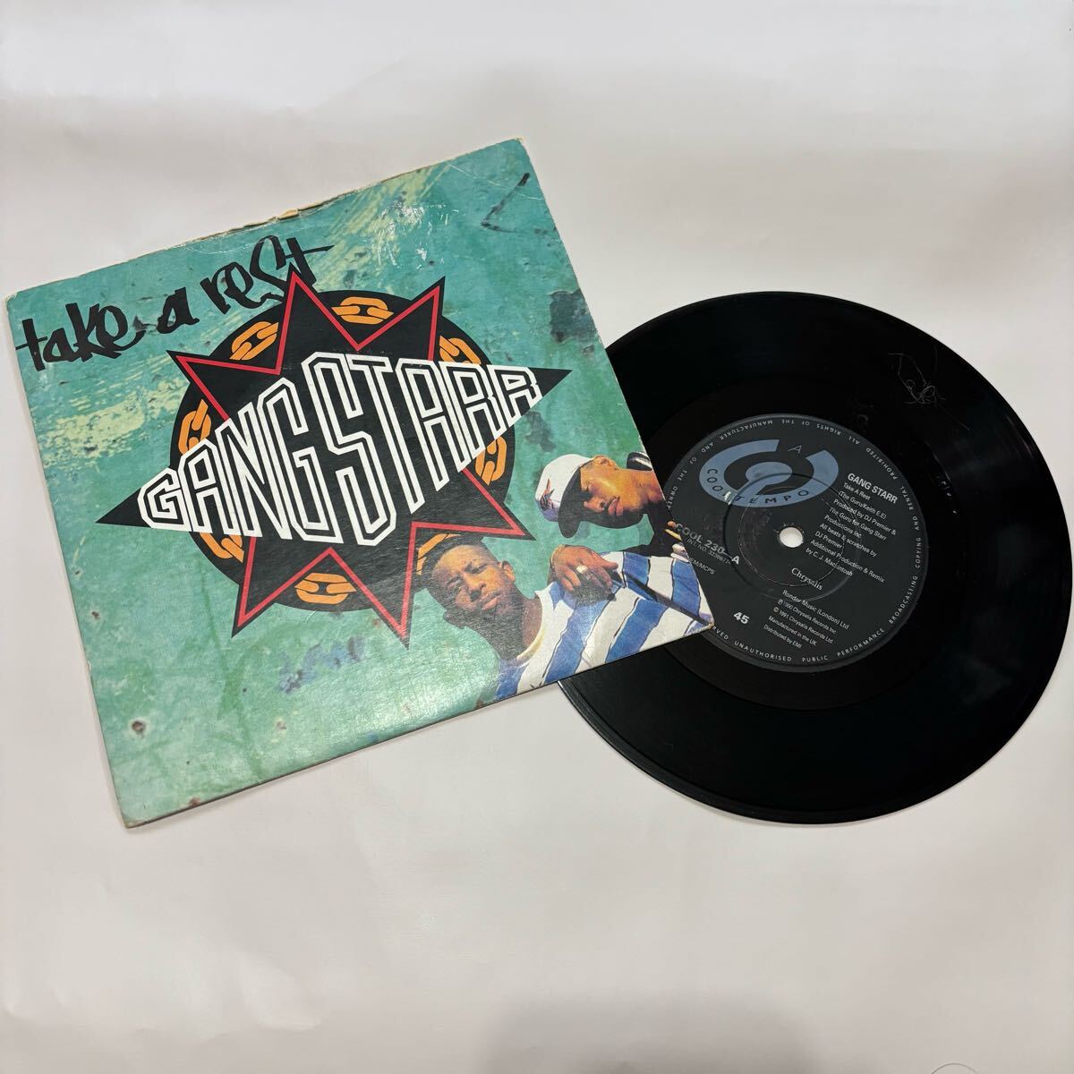 gang starr take a rest 7inch 45 レア盤 希少盤 UK盤 hiphop 90's KOCO Records レコード 拍卖