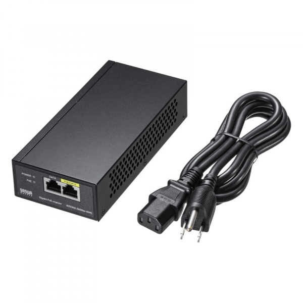 新品 サンワサプライ LAN-GIHINJ5 PoE インジェクター 電源内蔵 IEEE802.3bt対応拍卖