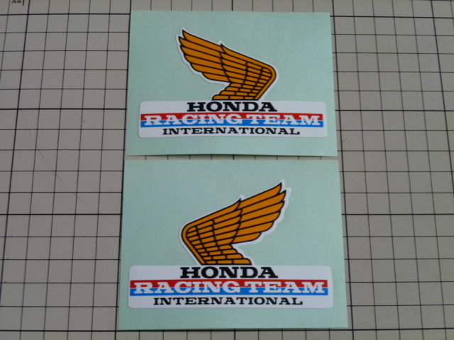 希少正規品 80s HONDA RACING TEAM ウイングマーク ステッカー 当時物 です(左右/87×57mm) ホンダ レーシング チーム インターナショナル拍卖