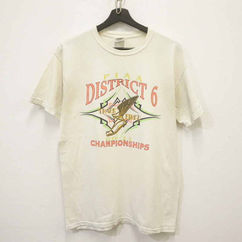 Z319 2000年代製 GILDAN ギルダン ウイングフット プリントTシャツ■00s 表記Mサイズ 白 ホワイト アメカジ ストリート カレッジ 90s 80s拍卖