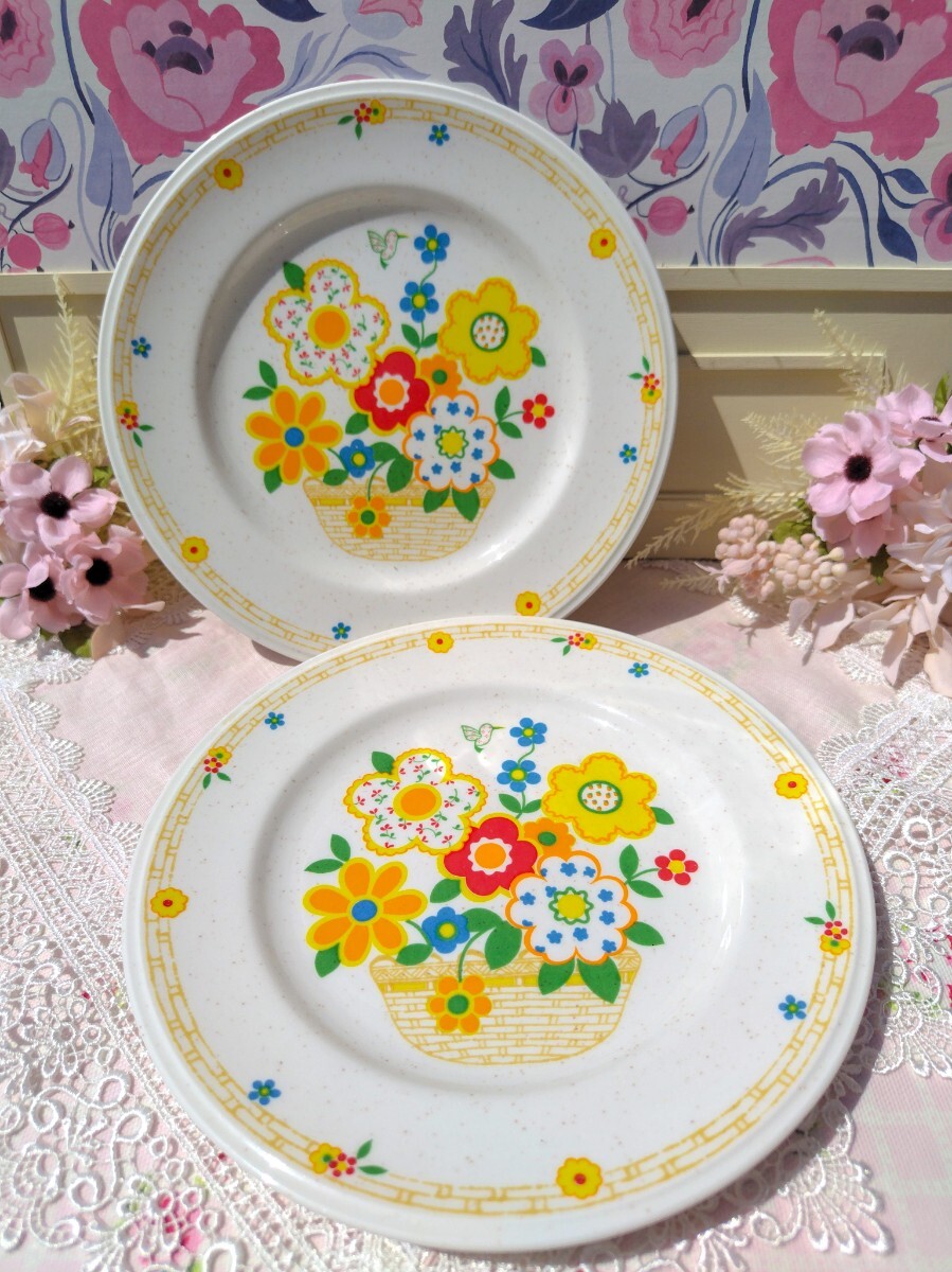 未使用☆ノリタケ バーサトーン プレート 2枚 皿 Noritake VersaTone CRAZY QUILT ビンテージ ファンシー拍卖