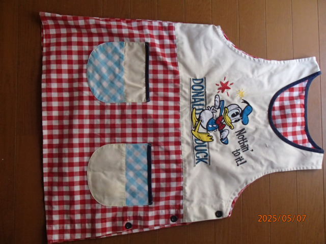 ☆☆送料320円☆短期間実習用☆エプロン☆看護師☆実習☆保育士☆前掛け☆ドナルドダック☆used☆★拍卖