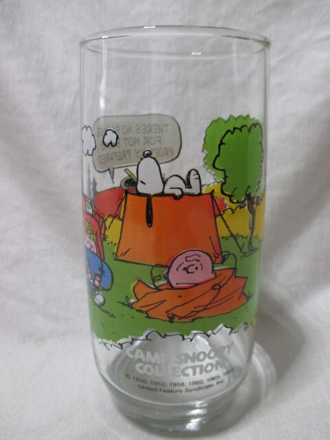 即決★80's USA マクドナルド スヌーピー ビンテージ グラス タンブラー/キャンプスヌーピー コレクション 1拍卖
