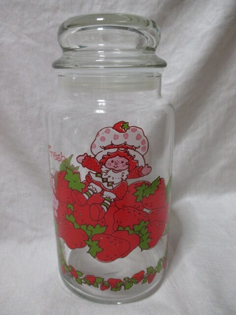 即決★USAビンテージ ストロベリーショートケーキ ガラスジャー 保存瓶拍卖