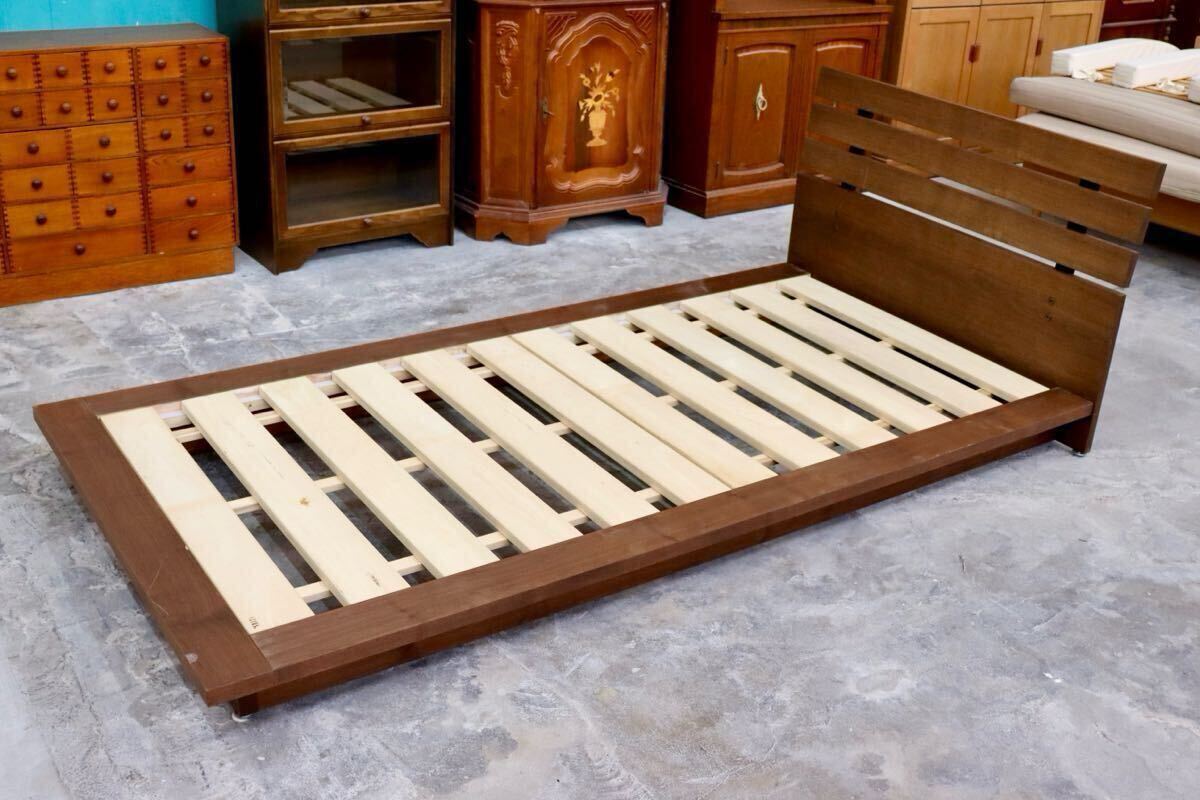 GMIS41○ACTUS / アクタス FB2 ベッド ラダー ベッドフレーム シングルベッド すのこベッド ローベッド ウォールナット材 北欧モダン拍卖