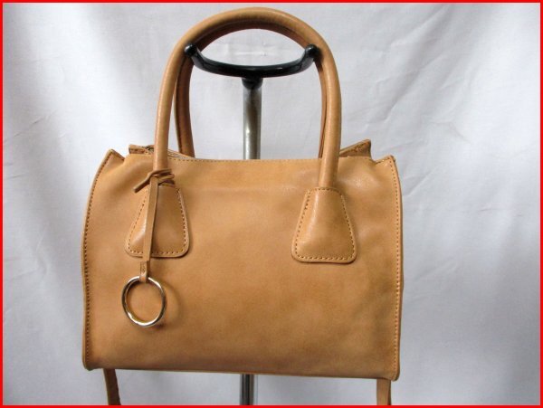 2way ハンドバッグ キャメル◇斜め掛け W26cm拍卖