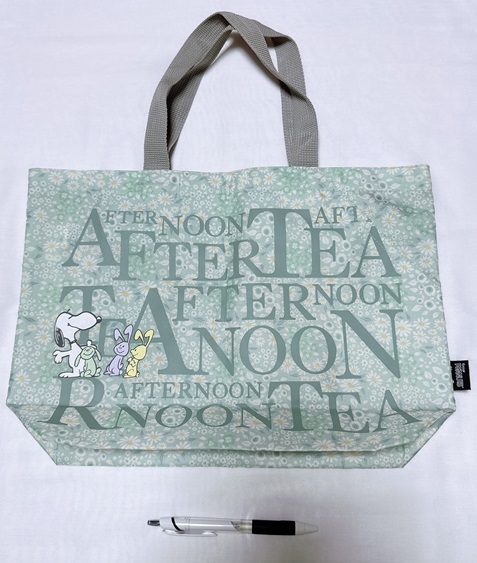 ◆スヌーピー×アフタヌーンティー ジッパー付きトートバッグ/未使用小さな難有品拍卖
