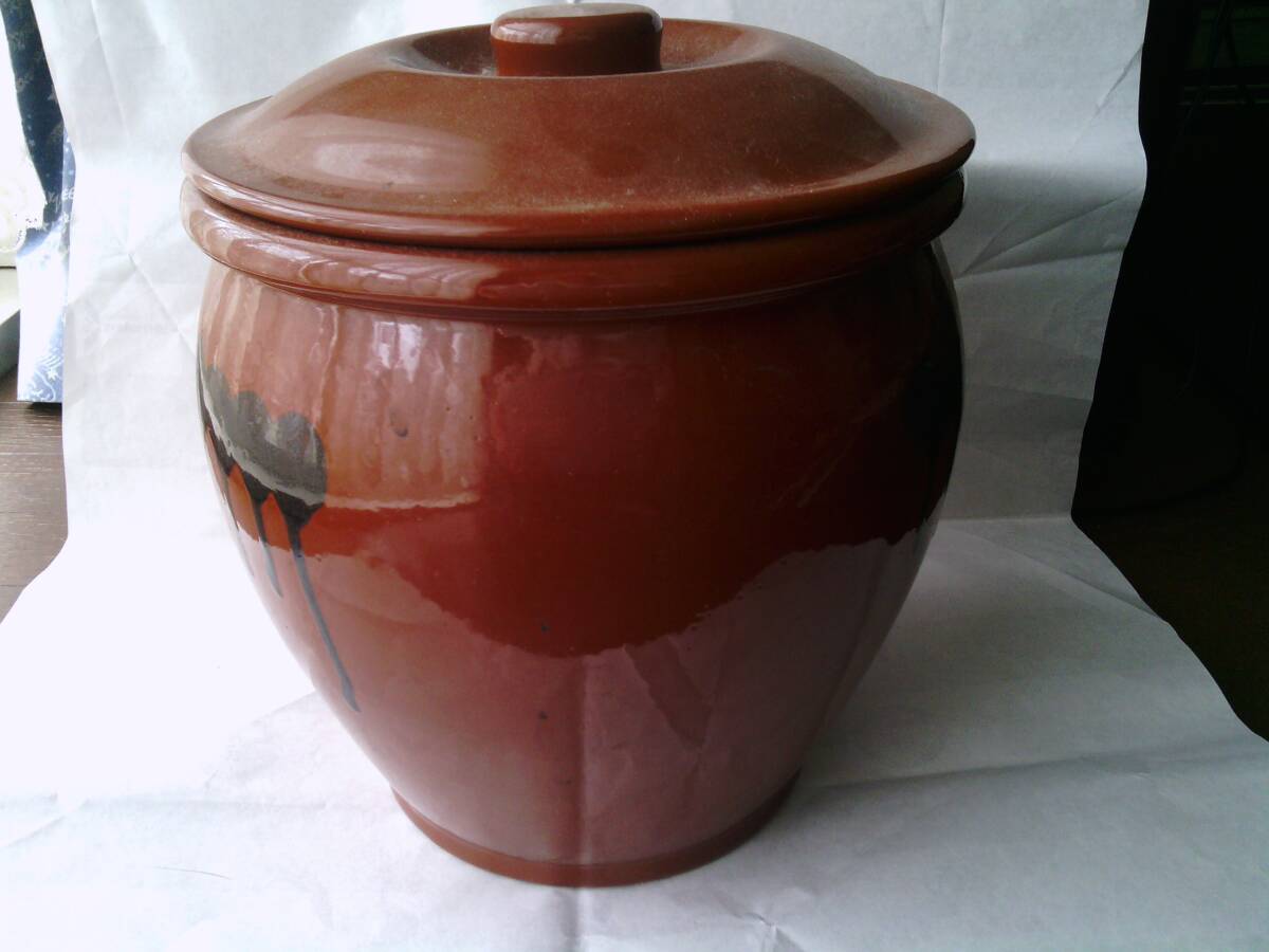 常滑焼 飲食物容器 丸かめ(久松窯謹製)と重石2個 拍卖