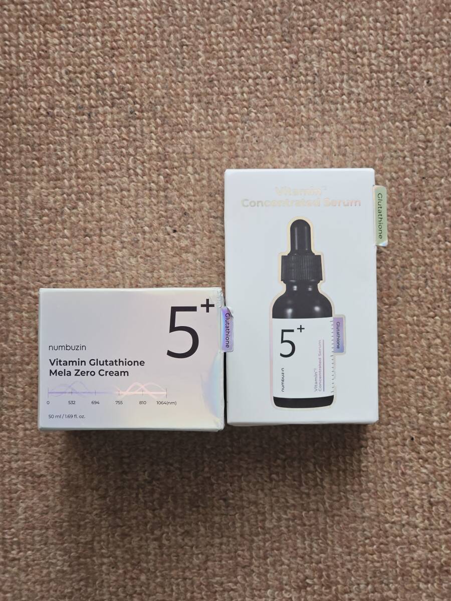 ナンバーズイン numbuzin 5番 白玉グルタチオンC メラゼロ クリーム 50ml 美容液 30ml 未開封 セット拍卖