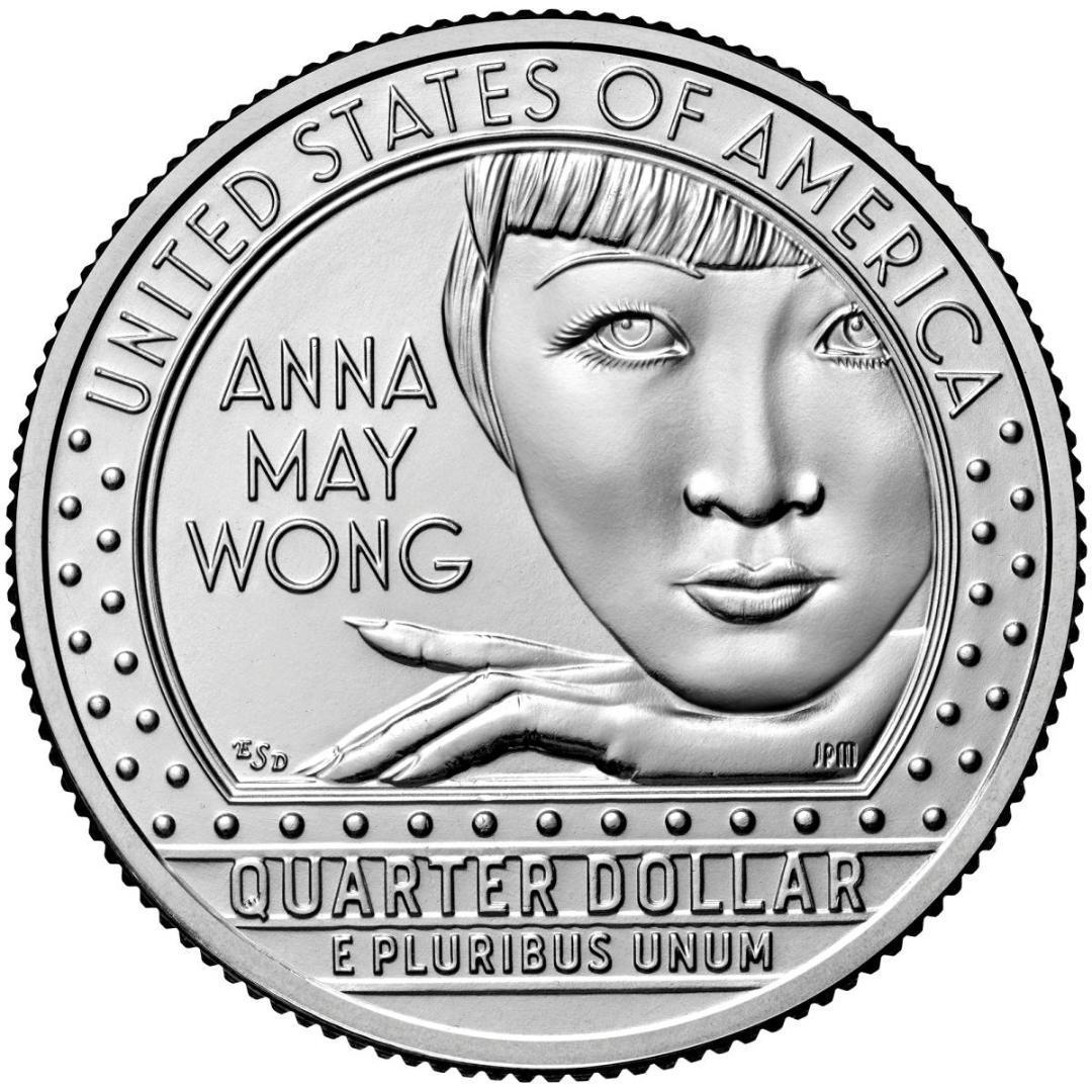 ★1枚の価格★ アメリカ人女性25セント硬貨プログラム アンナ・メイ・ウォン Anna May Wong拍卖